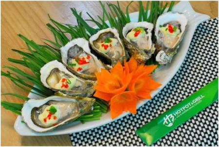 Hào sữa nướng Phoma – một món ăn được ưa thích tại H3 Hotpot & Grill.